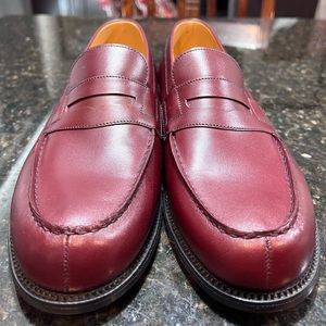 New J.M. Weston 180 Loafers, 7D, Burgundy
